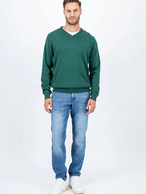 FYNCH-HATTON V-NYAKÚ PULÓVER 1414 211 707 DARK EMERALD FYNCH-HATTON V-NYAKÚ PULÓVER 1414 211 707 DARK EMERALD